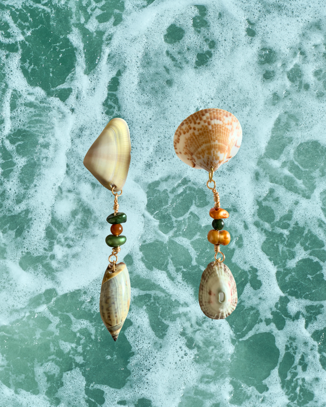 Emerald Waters Shell Adornment Earrings