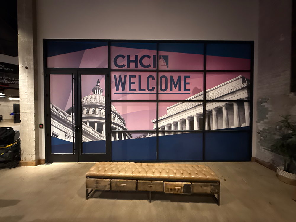 CHCI WELCOME window graphics featuring Capitol building