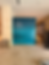 Teal mountain range wall graphic