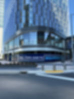 Window graphics: 'Small steps lead to big experience' on building