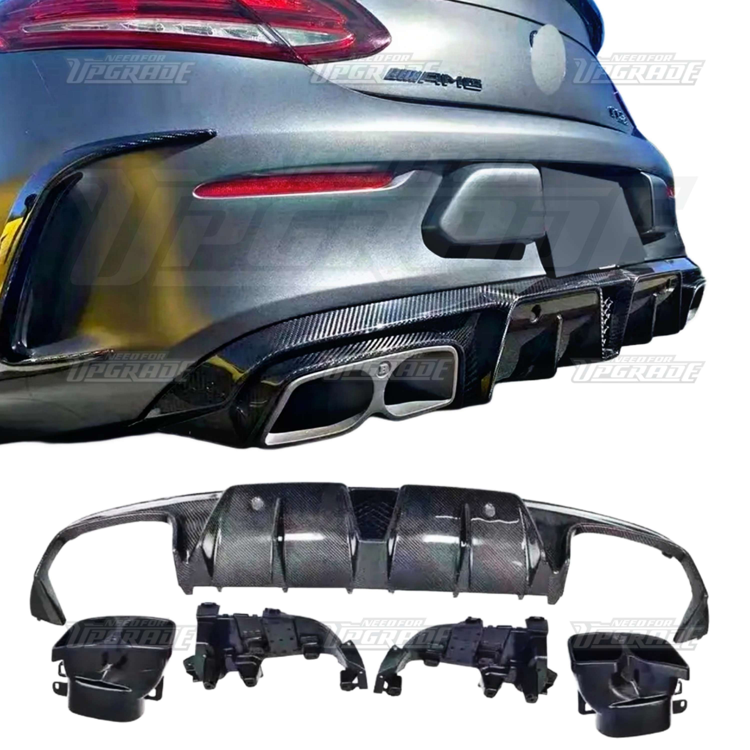 Mercedes C-Class Coupe C205 BRABUS Style Carbon Fiber Diffuser & Exhaust