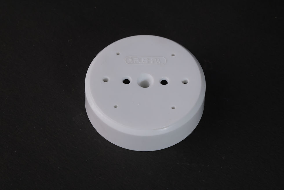 Thumbnail: White circular PUSHPA® Electrical Fittings mounting base
