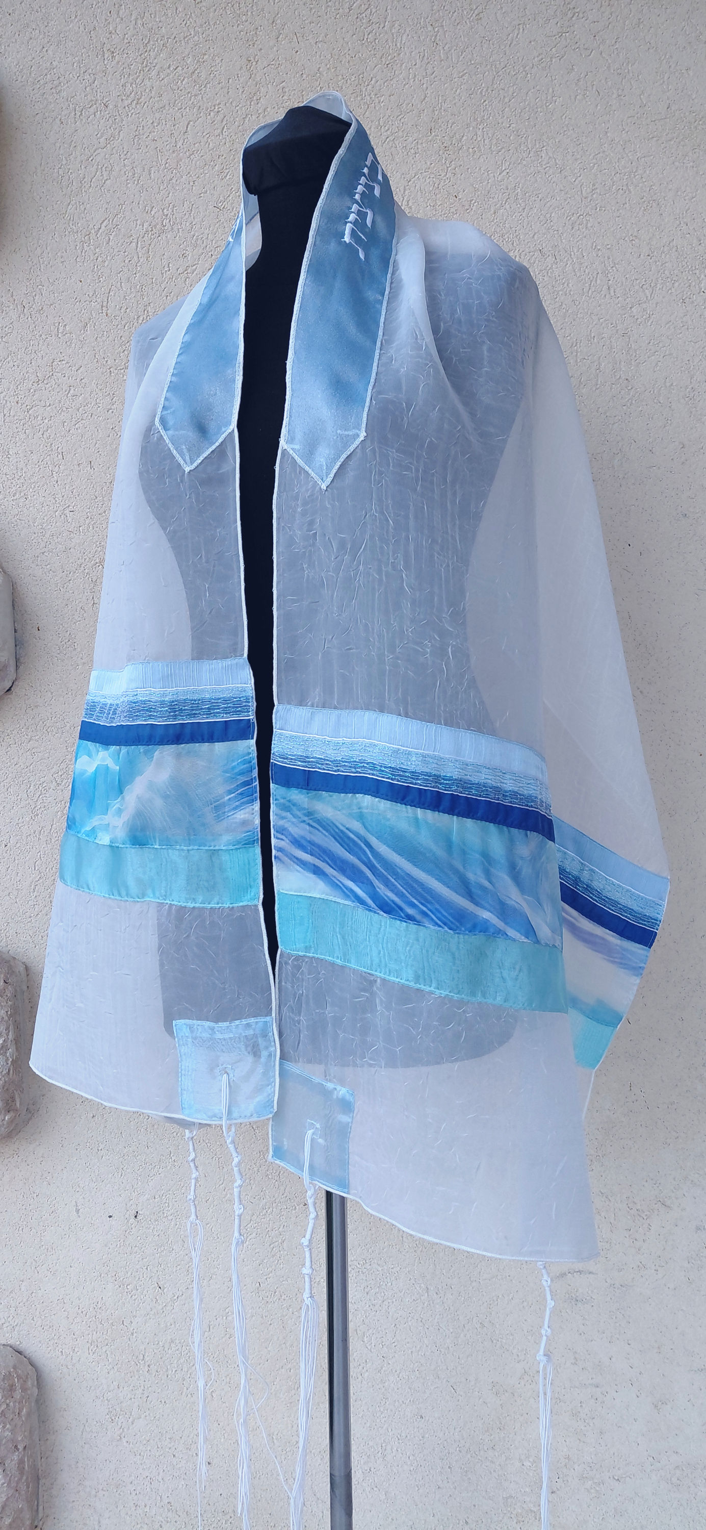 Voile tallit - sky blue