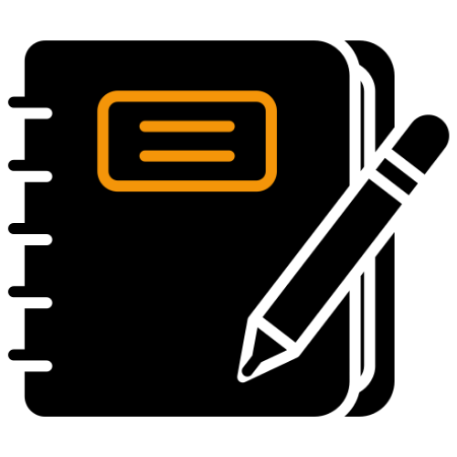 An icon of a notebook to work with