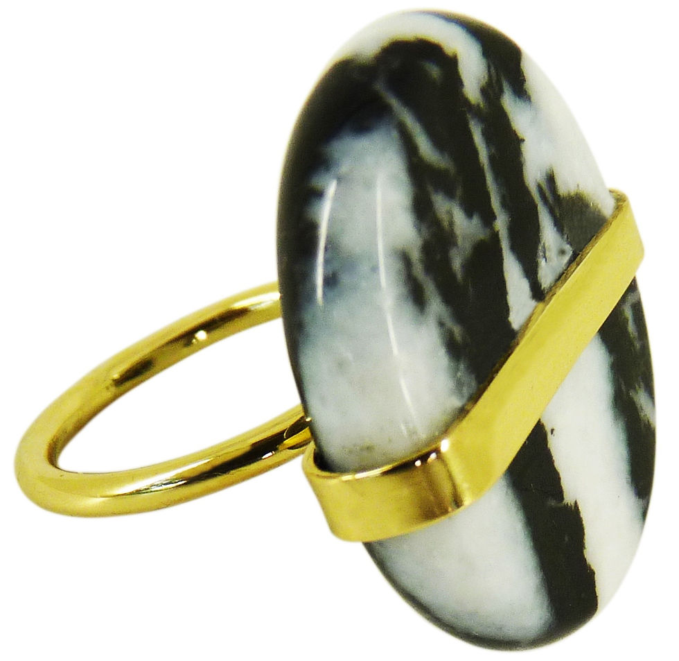 ALDER RING - zebra agate
