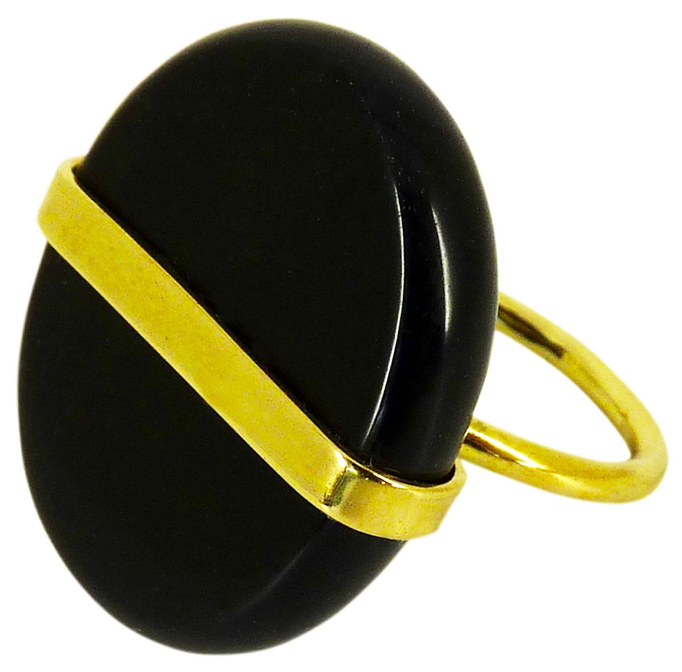 ALDER RING -black obsidian