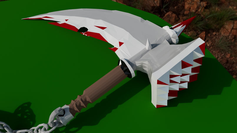 Close-up of the weapon head