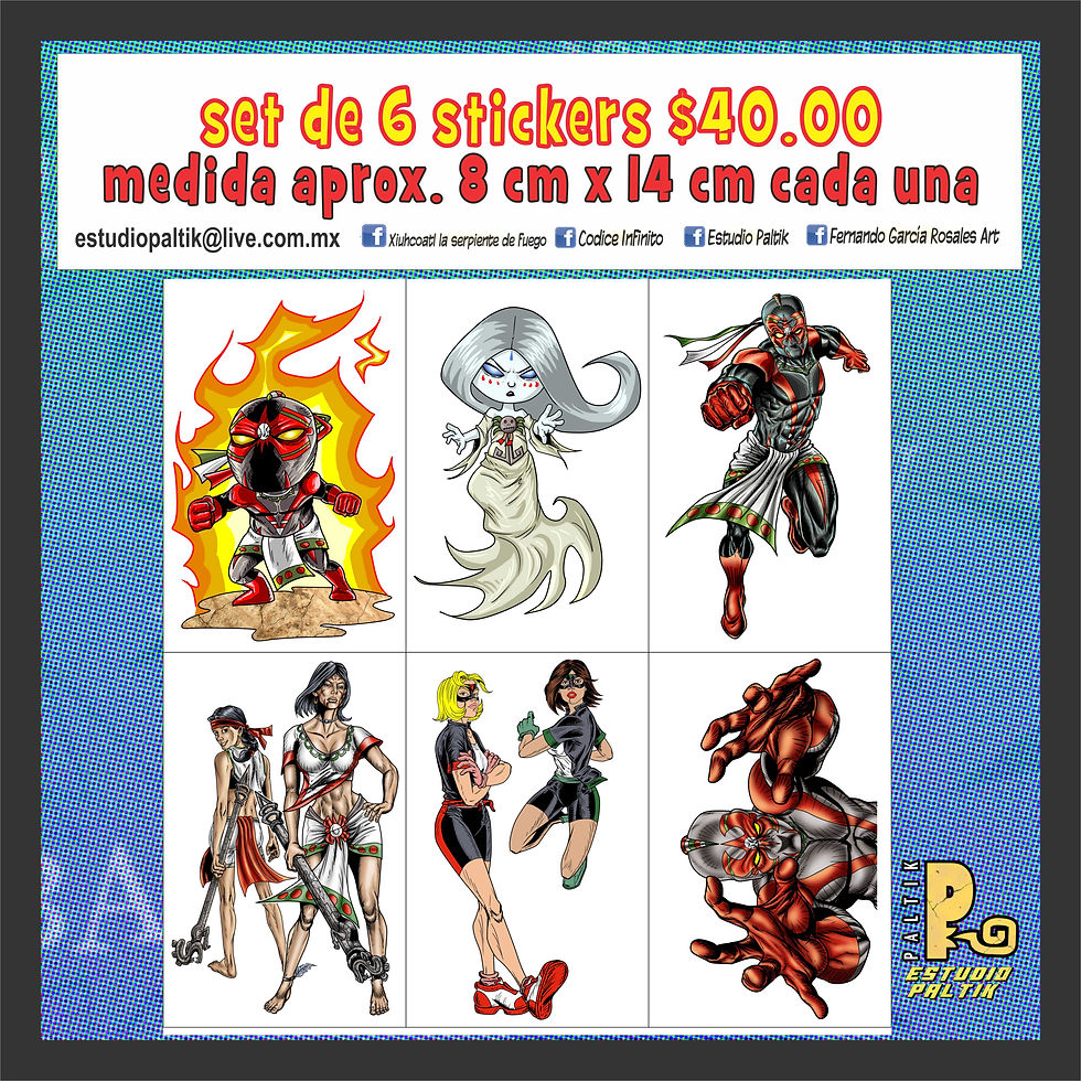 $40.00 set de seis stickers /calcomanías