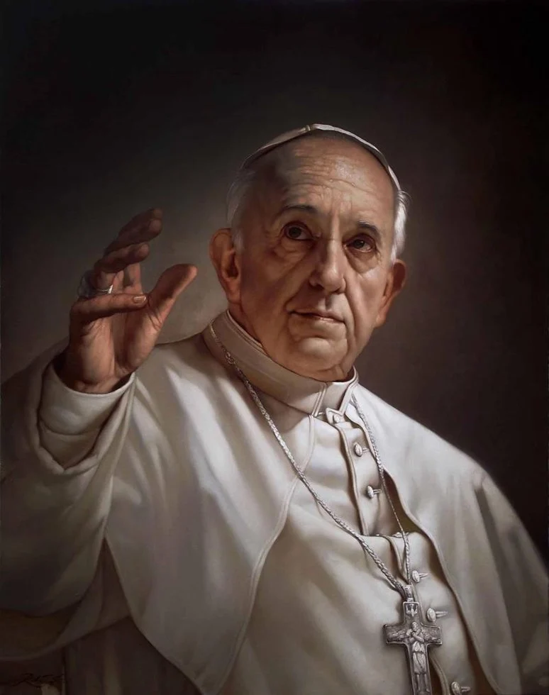 Portrait von Papst Franziskus by Roberto Ferri, 95 x 75 cm