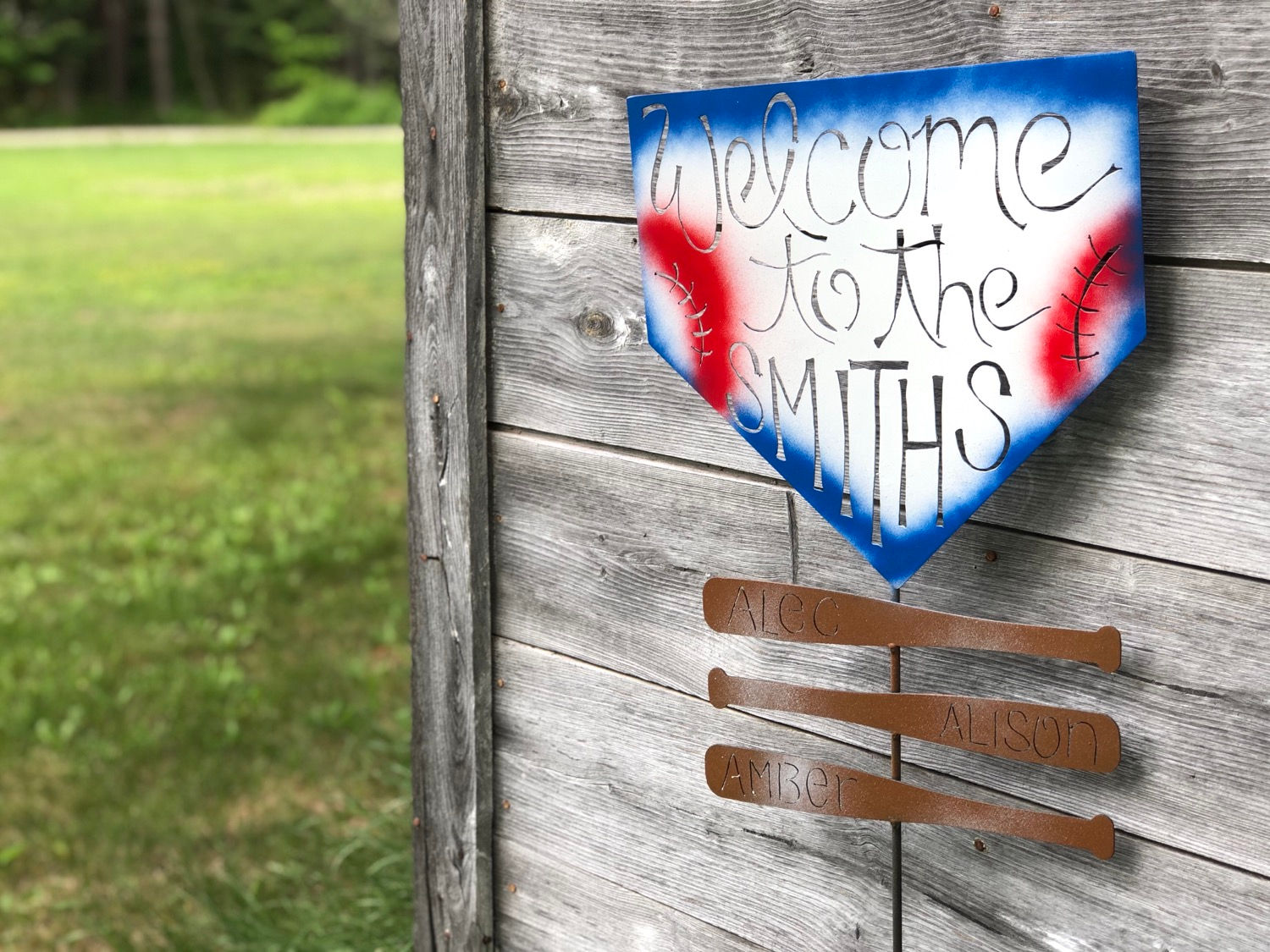 Home Plate Last Name Sign 