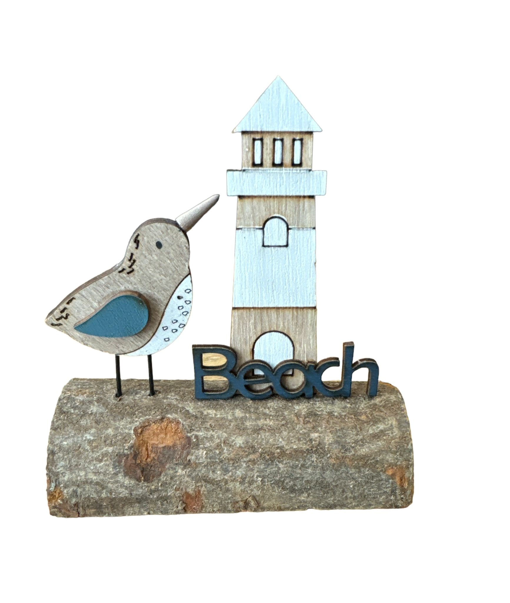 Wooden Lighthouse and Seagull