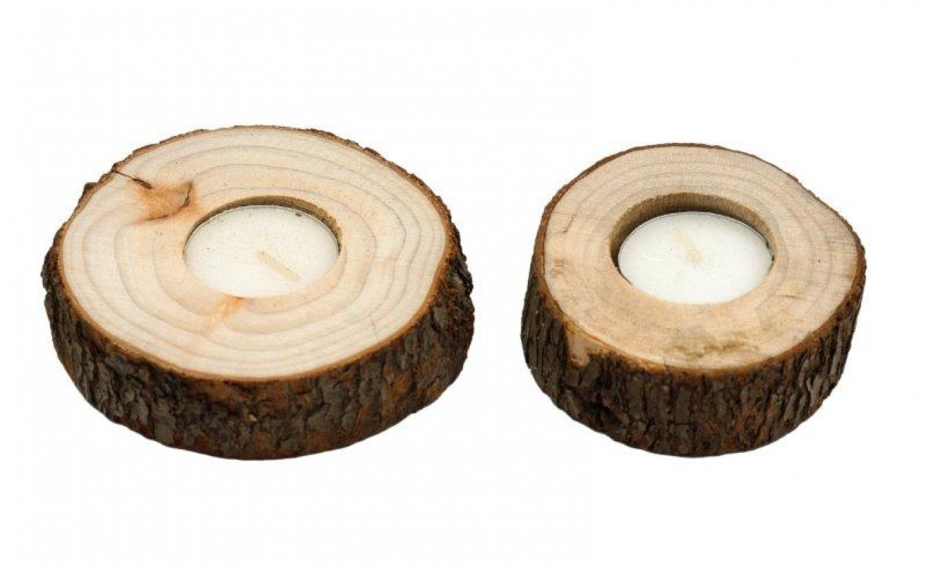 Candle In Wood Slice