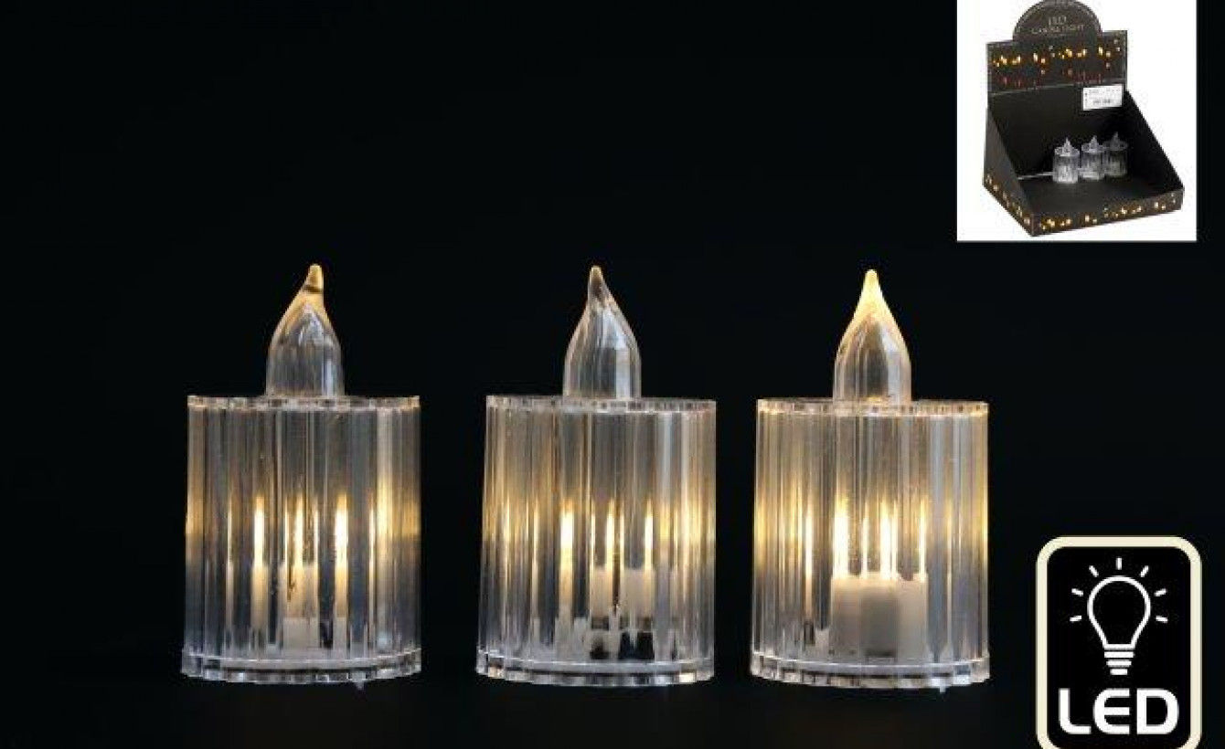 Candle Led Votive Ribbed