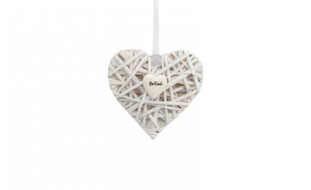 Heart Hanging White Wicker