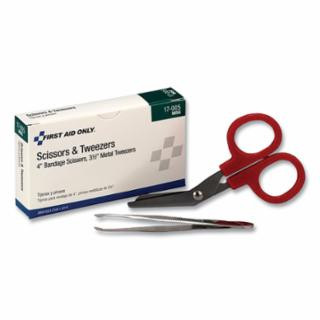 Scissors & Metal Forcep Pack, 4 in Scissor/ 3.5 in Forcep, Stainless Steel/ Metal