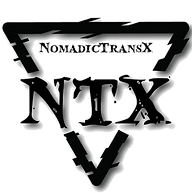 NomadicTransX logo in black triangle with the letters NTX in the middle