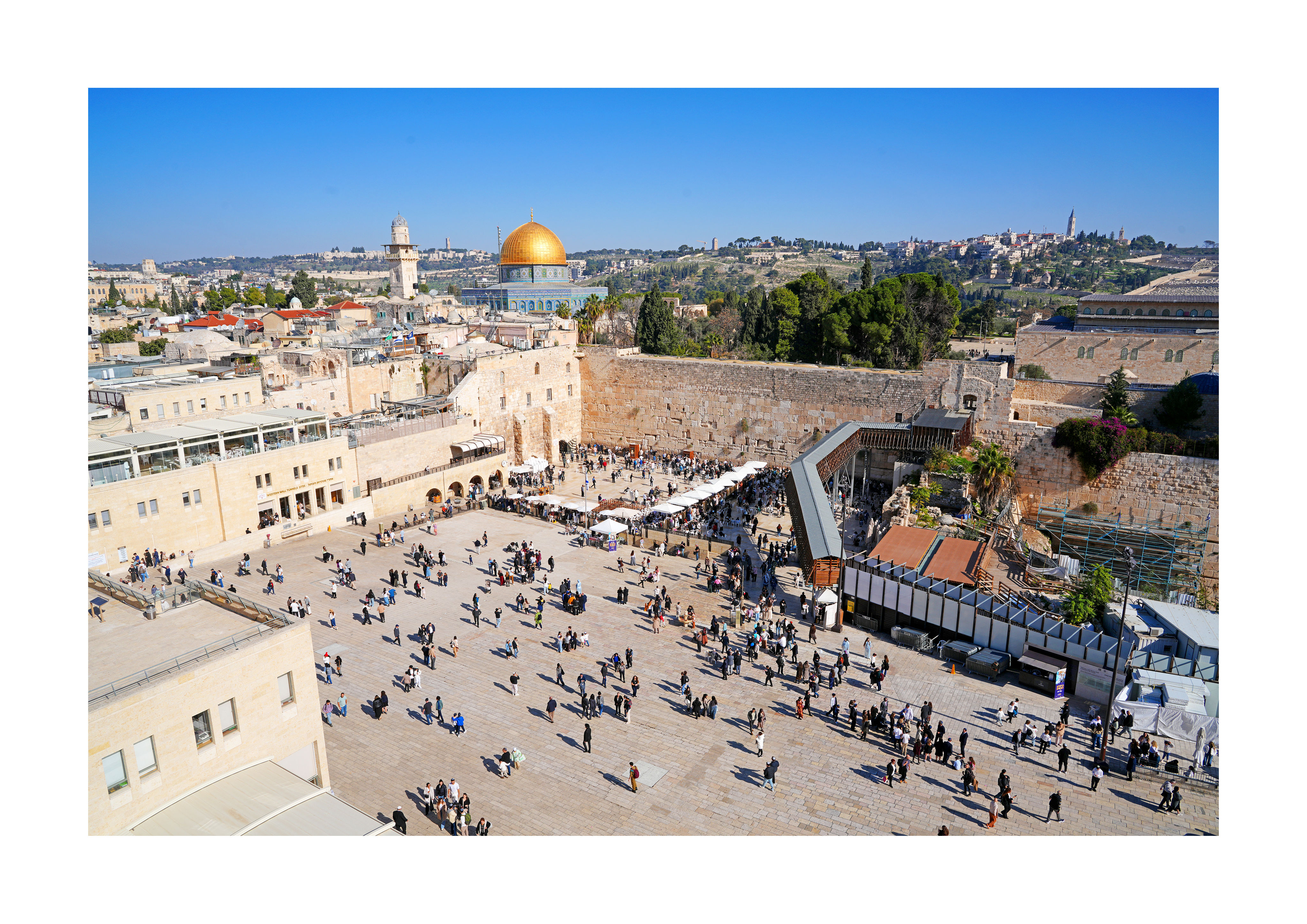 Western Wall print - aerial view of the Kotel plaza, Jerusalem