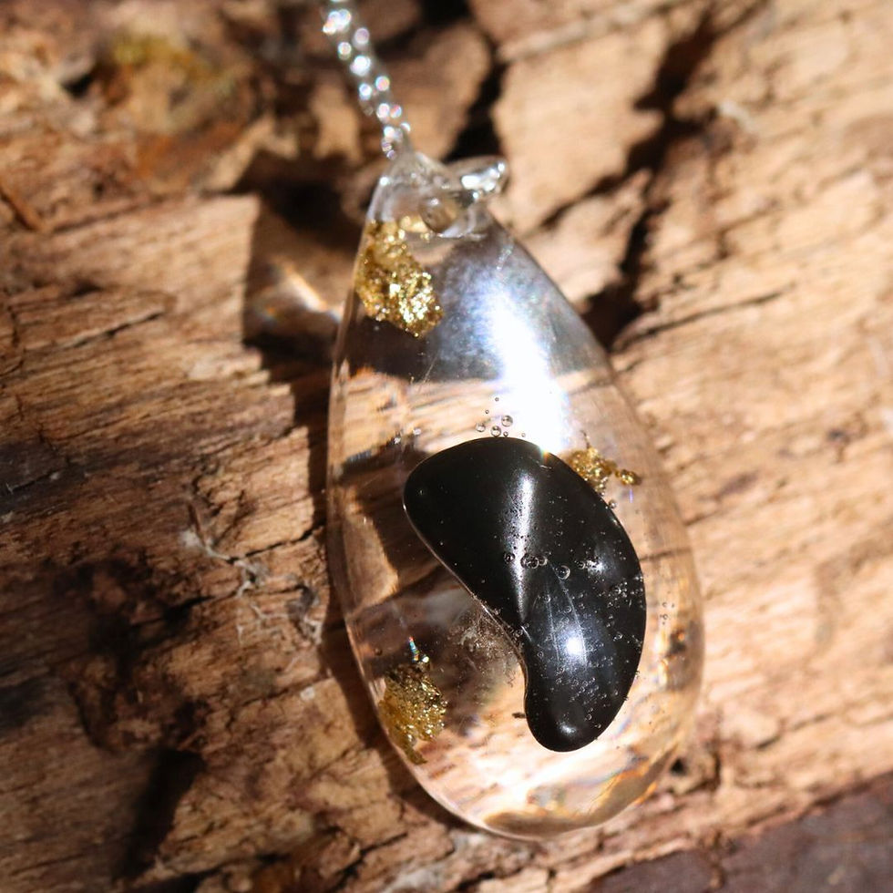 Miniature : Pendentif bijou en shungite et cristal de roche