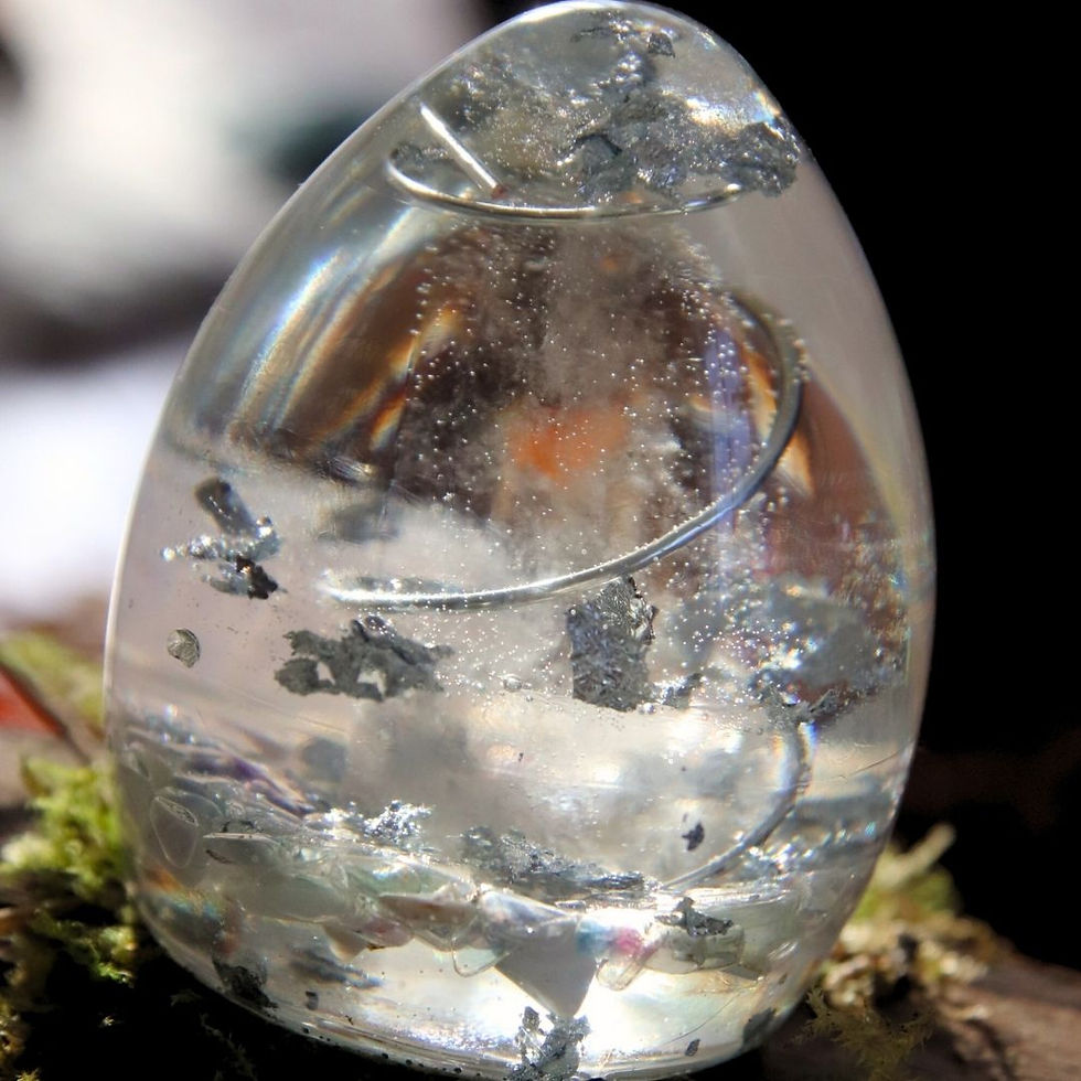 Miniature : Orgonite quartz fantôme quartz rose calcédoines bleues aer élément air