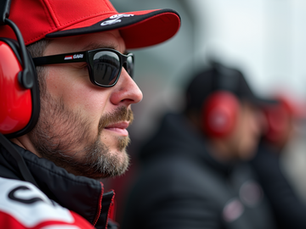 A dedicated racing fan proudly wearing their driver’s merchandise.