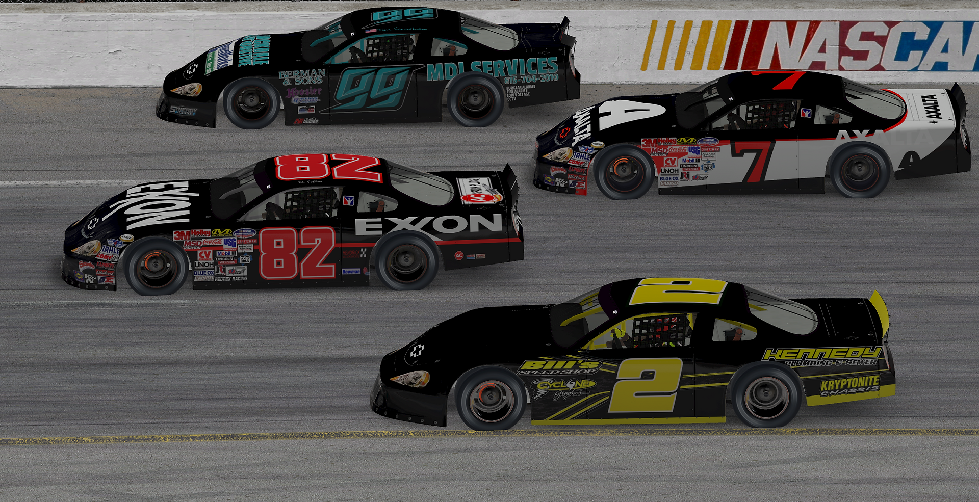 4 wide racing during i-race at SOBO
