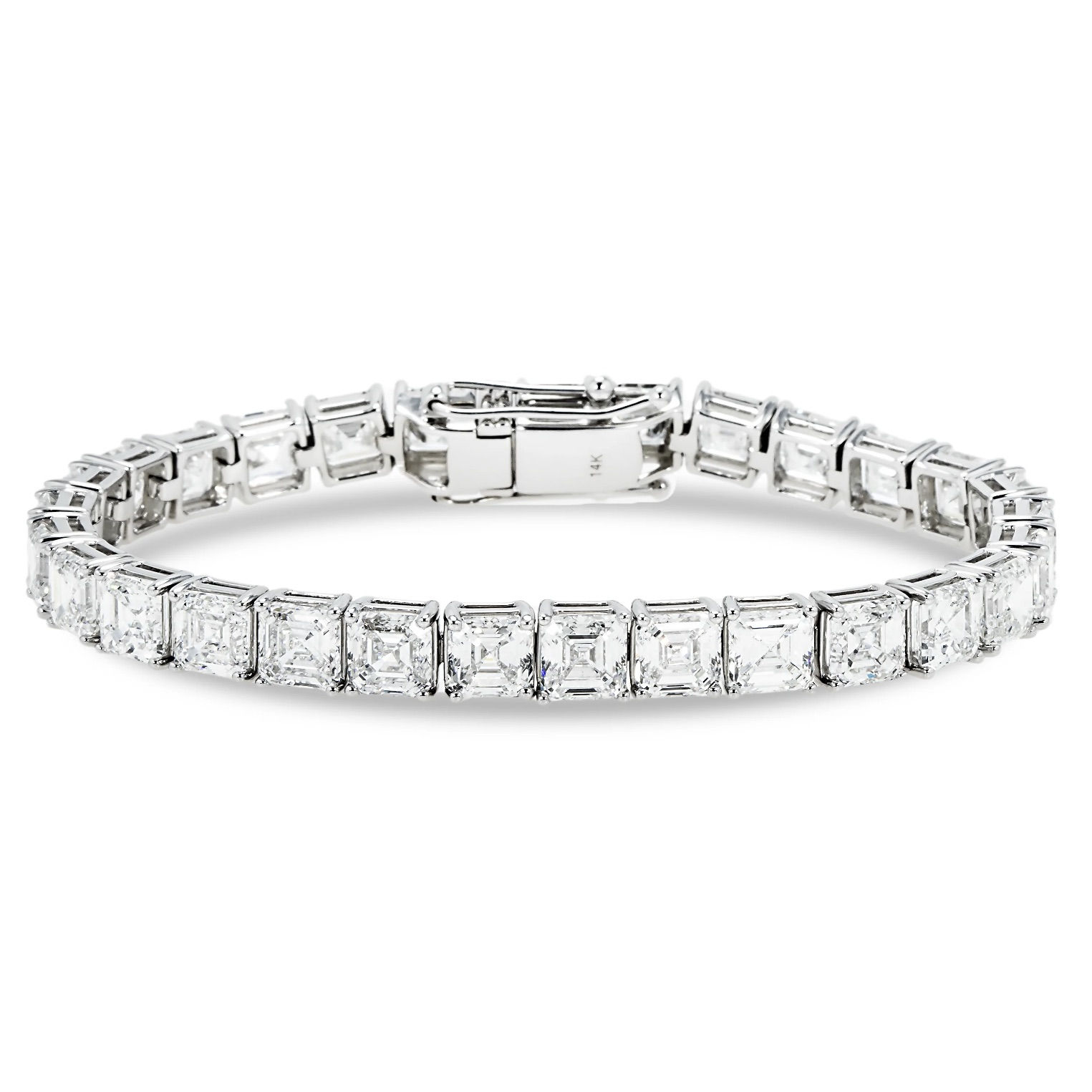 30ct Asscher cut diamond bracelet tennis style 