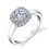 Thumbnail: 1.5 Cathedral Round Brilliant Cut Engagement Ring with halo