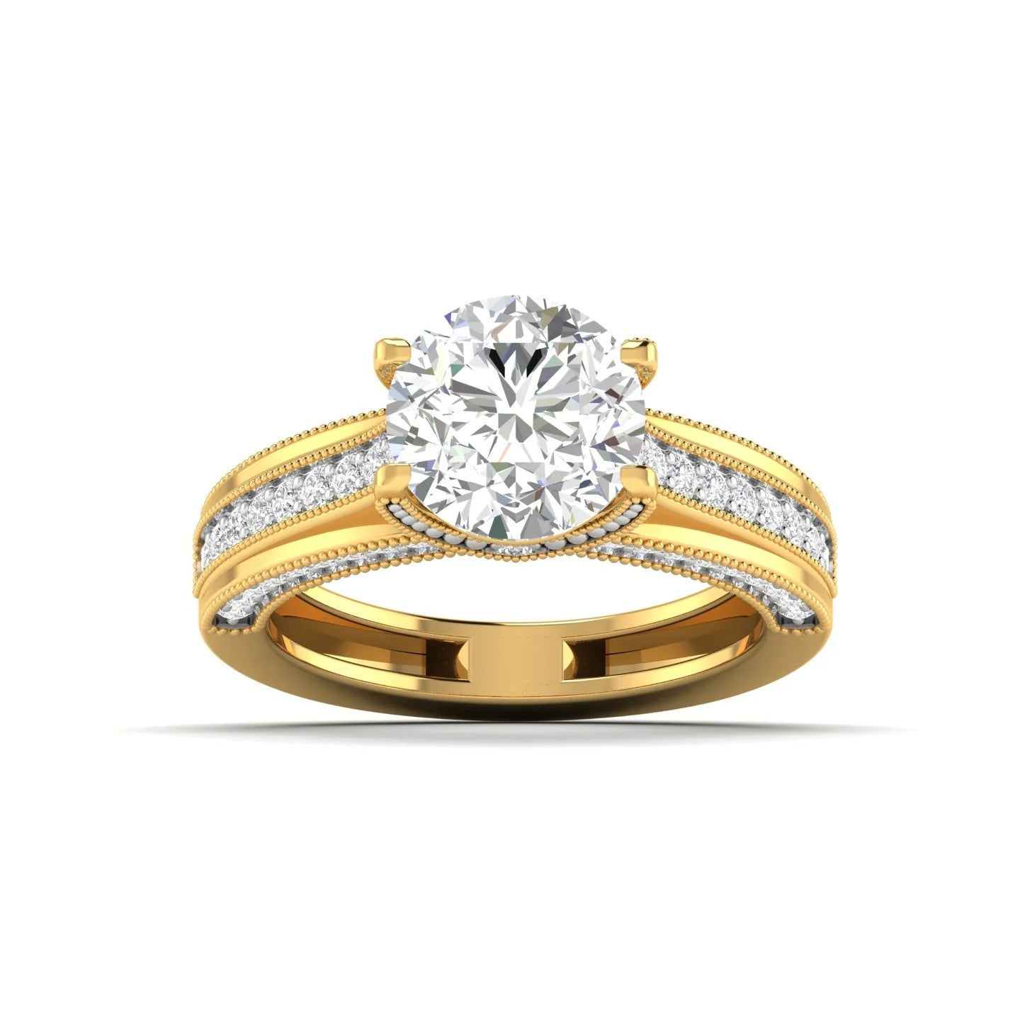 2ct Classic Diamond Engagement Ring with Pave Band