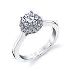 Thumbnail: 1.5ct Brilliant Round Diamond Engagement Ring Cathedral and Halo
