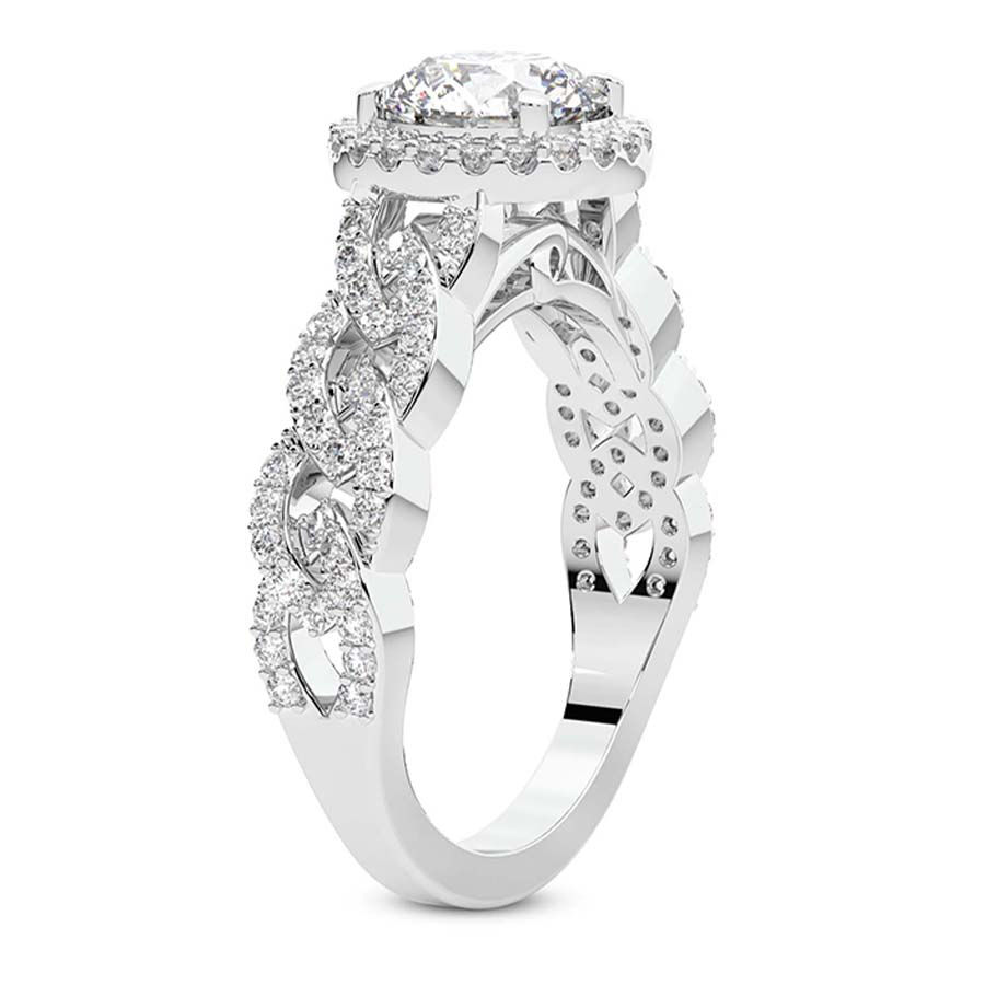 Thumbnail: 2ct Imperiella Halo Celtic Knot Lab Diamond Ring