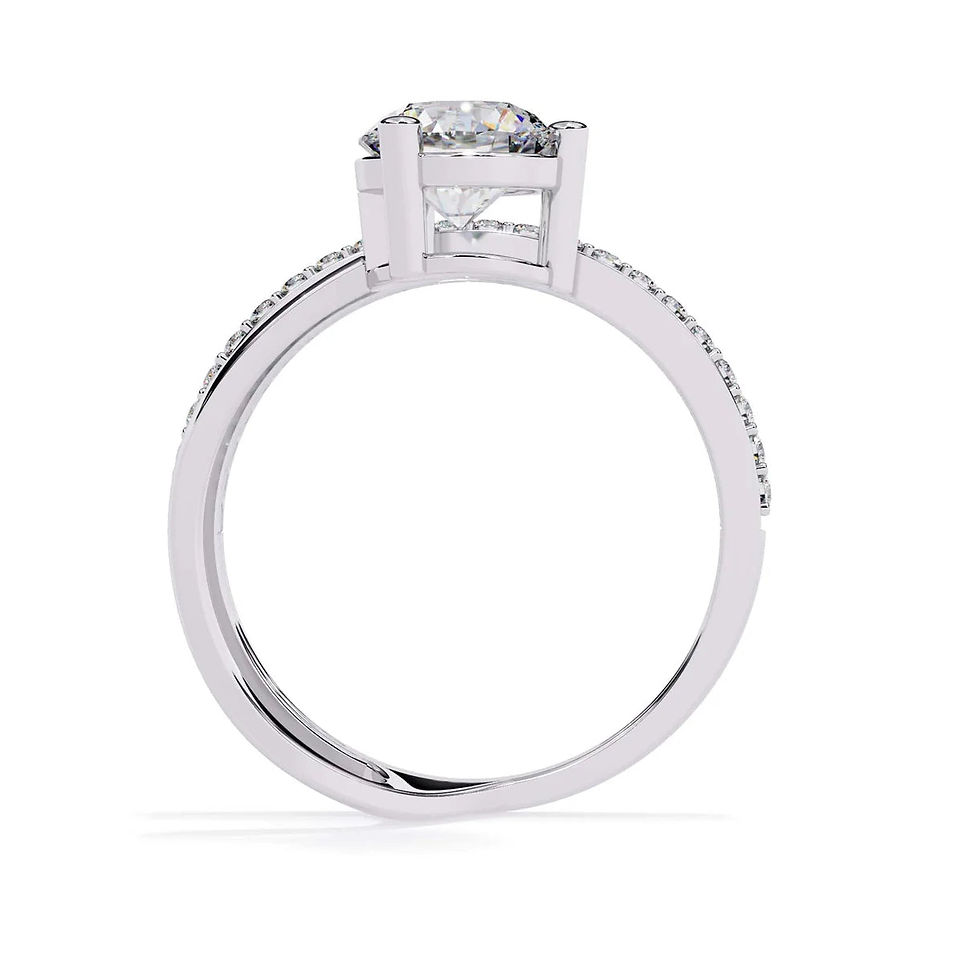 Thumbnail: Elegant Round Cut VVS1 Diamond Solitaire Engagement Ring