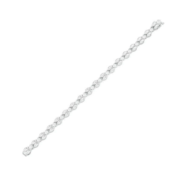 Thumbnail: Elegant Rhythmic Perfection Round Diamond Gold Tennis Bracelet