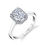 Thumbnail: 1.5ct Radiant cut diamond Engagement Ring with halo and pave diamonds