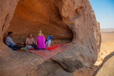 Lunch in Cave Mauritania Crazy Puffin Tour
