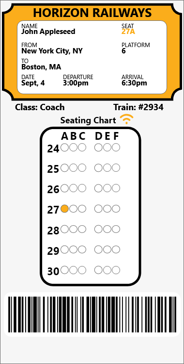 Horizon Railways Ticket Design 1