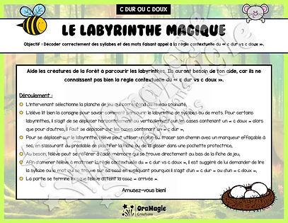Le labyrinthe magique du c dur vs c doux - Thème été