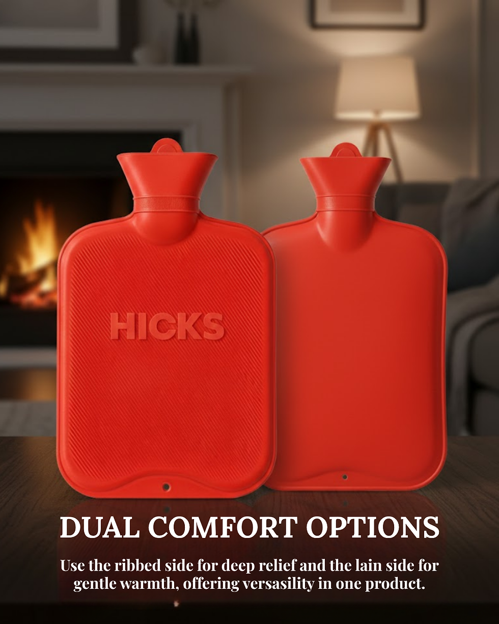 Thumbnail: Hicks C-19 Dual-Action Hot Water Bag | One-Side Ribbed & One-Side Plain Surface