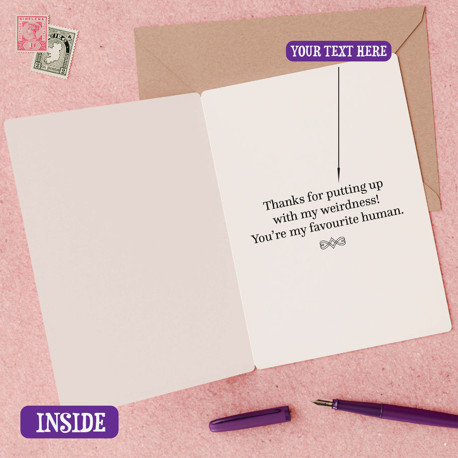 A5 personalised card with best friend definition design