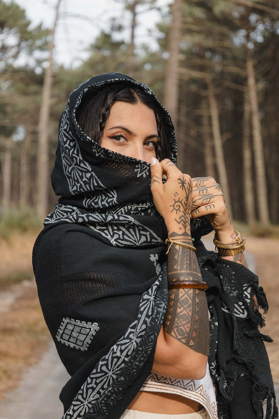 Thumbnail: Apsara Black Hood Scarf