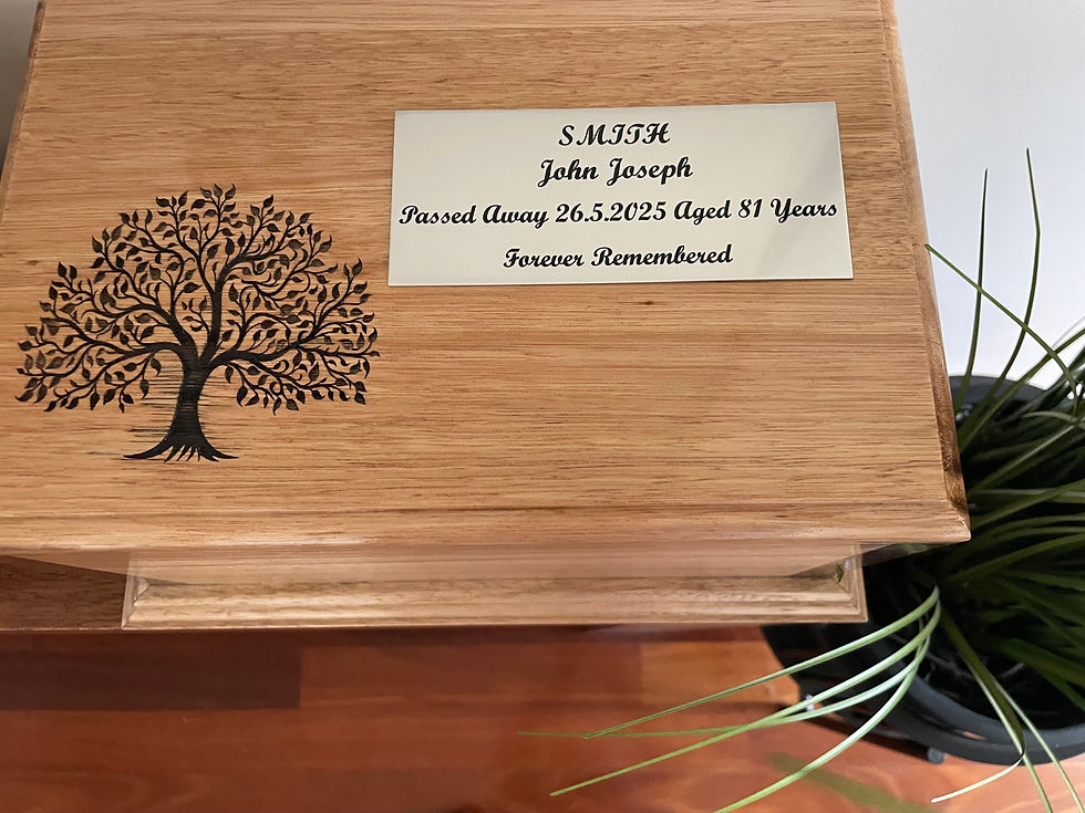 Thumbnail: Australian Handcrafted Tasmanian Oak Timber Cremains Ashes Urn silver plaque