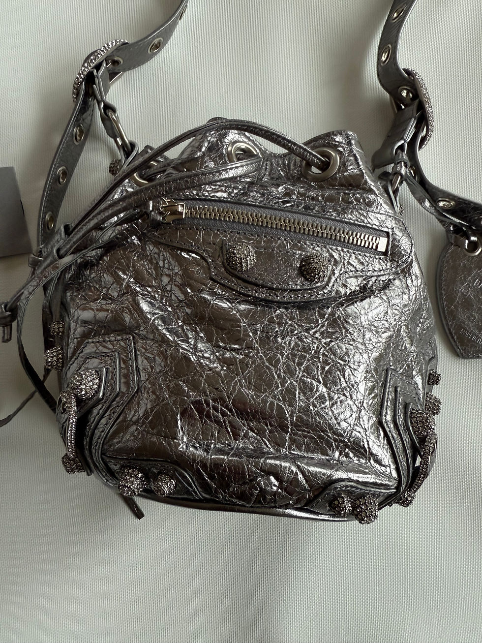 Thumbnail: Balenciaga Extra Small Le Cagole Metallic Bucket Bag