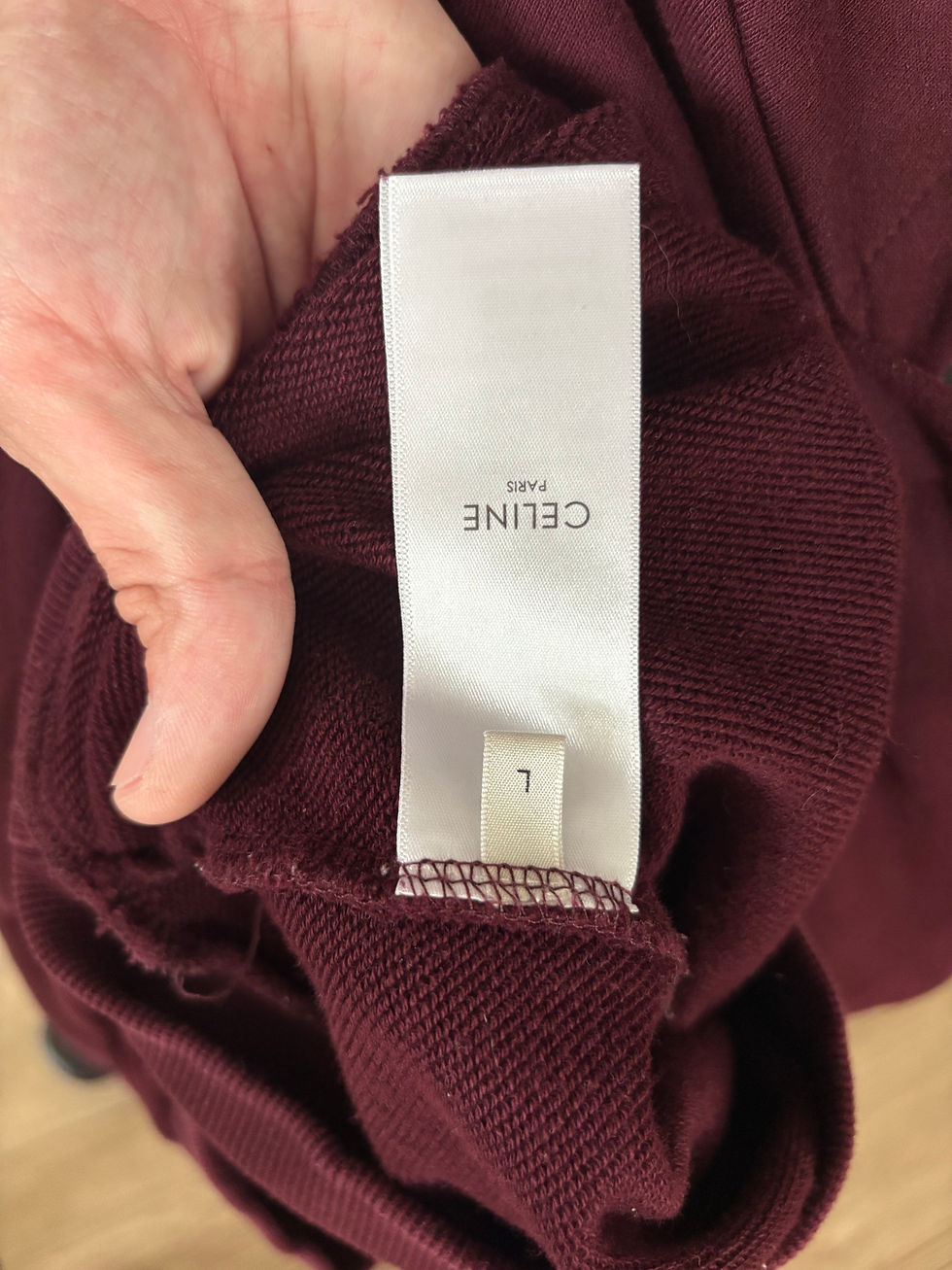 Thumbnail: Celine Logo Hoodie Burgundy Sz L