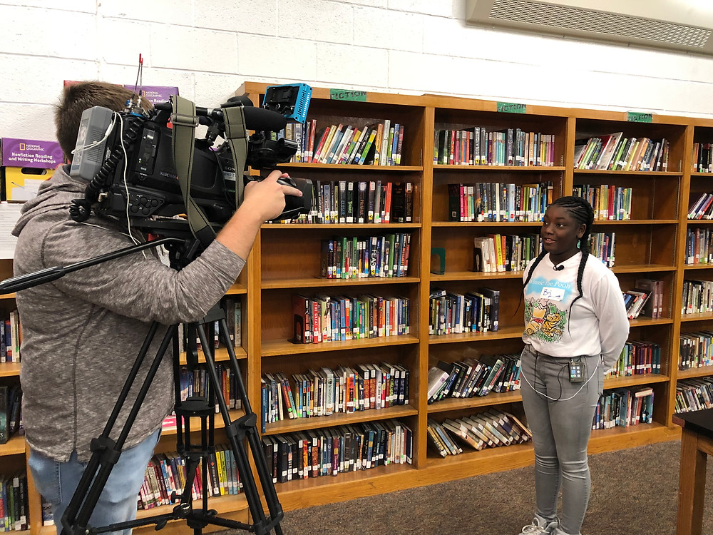 Harding eighth grader speaks to local news media regarding the 10/16/2019 announcement at Harding Middle School.