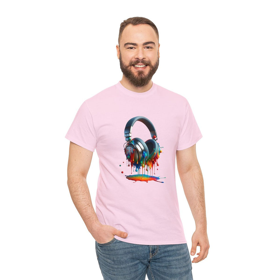 Thumbnail: Headphones full of colours Unisex Heavy Cotton Tee