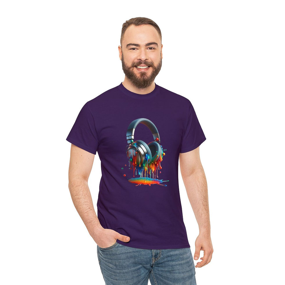 Thumbnail: Headphones full of colours Unisex Heavy Cotton Tee