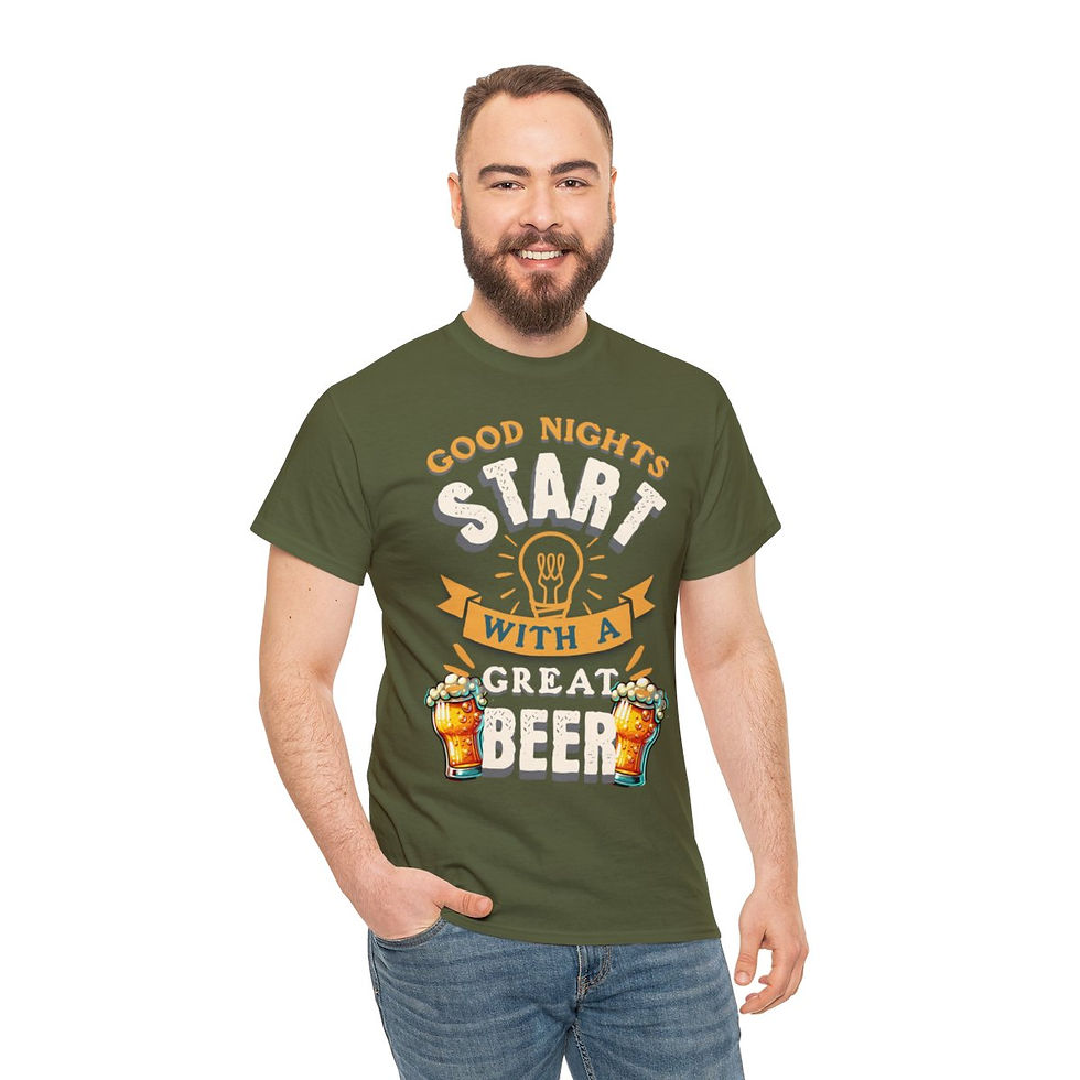 Thumbnail: Good Time Good Beer Unisex Heavy Cotton Tee