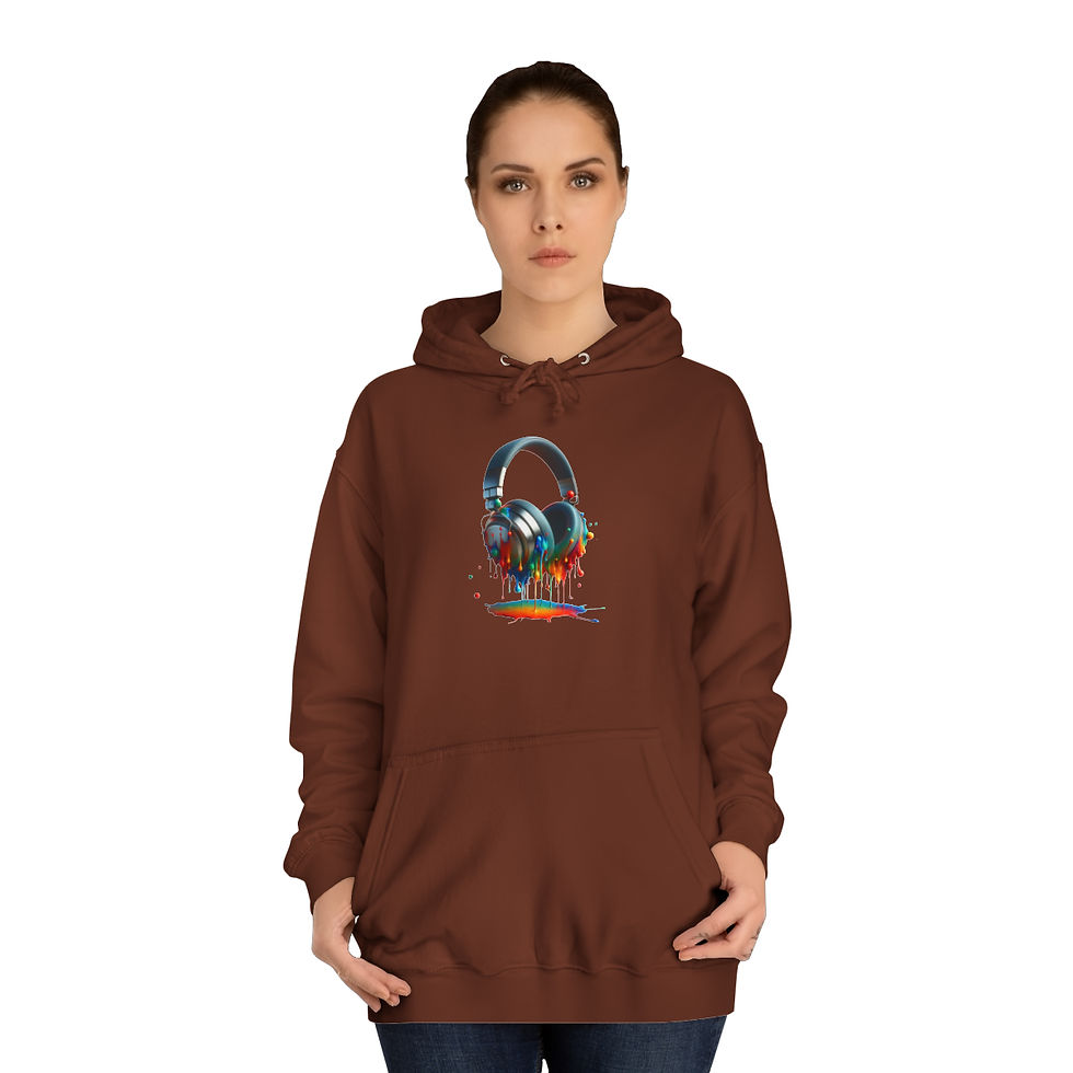 Thumbnail: Headphones full of colours Unisex College Hoodie