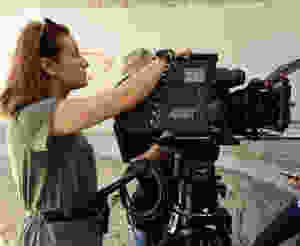 Anna with a camera on set of I JUST WANTED TO SEE YOU