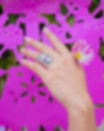 Miniatura: Anillo catrina ojos pink