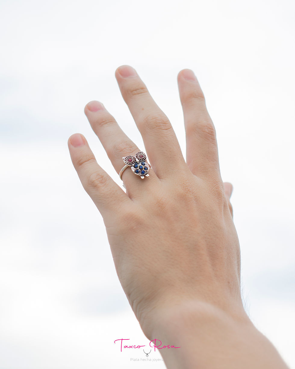 Miniatura: Anillo Búho cristales
